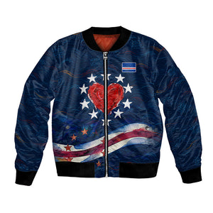 Cape Verde World Football 2026 Bomber Jacket Blue Sharks Won Our Hearts - Oil Paint Style