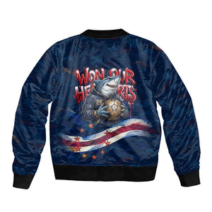 Cape Verde World Football 2026 Bomber Jacket Blue Sharks Won Our Hearts - Oil Paint Style
