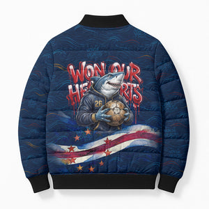 Cape Verde World Football 2026 Bomber Puffer Jacket Blue Sharks Won Our Hearts - Oil Paint Style