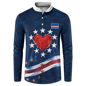 Cape Verde World Football 2026 Button Sweatshirt Blue Sharks Won Our Hearts - Oil Paint Style