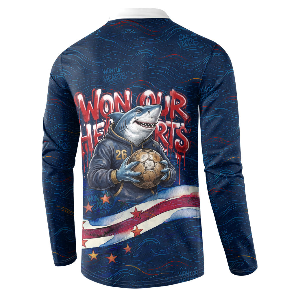 Cape Verde World Football 2026 Button Sweatshirt Blue Sharks Won Our Hearts - Oil Paint Style
