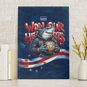 Cape Verde World Football 2026 Canvas Wall Art Blue Sharks Won Our Hearts - Oil Paint Style