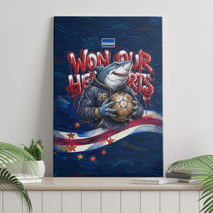 Cape Verde World Football 2026 Canvas Wall Art Blue Sharks Won Our Hearts - Oil Paint Style