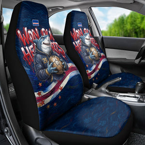 Cape Verde World Football 2026 Car Seat Cover Blue Sharks Won Our Hearts - Oil Paint Style