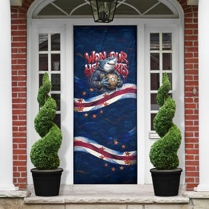 Cape Verde World Football 2026 Door Cover Blue Sharks Won Our Hearts - Oil Paint Style
