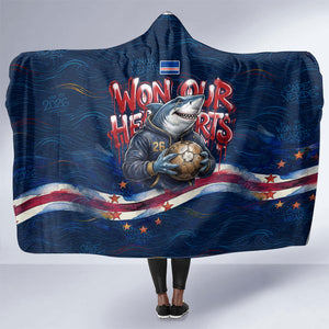 Cape Verde World Football 2026 Hooded Blanket Blue Sharks Won Our Hearts - Oil Paint Style