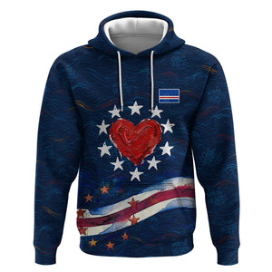 Cape Verde World Football 2026 Hoodie Blue Sharks Won Our Hearts - Oil Paint Style