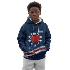 Cape Verde World Football 2026 Kid Hoodie Blue Sharks Won Our Hearts - Oil Paint Style
