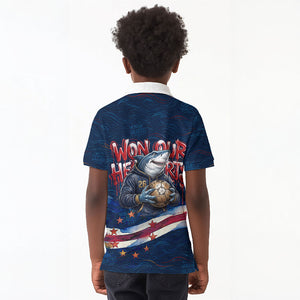 Cape Verde World Football 2026 Kid Polo Shirt Blue Sharks Won Our Hearts - Oil Paint Style