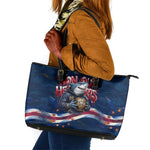 Cape Verde World Football 2026 Leather Tote Bag Blue Sharks Won Our Hearts - Oil Paint Style