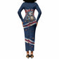 Cape Verde World Football 2026 Long Sleeve Bodycon Dress Blue Sharks Won Our Hearts - Oil Paint Style