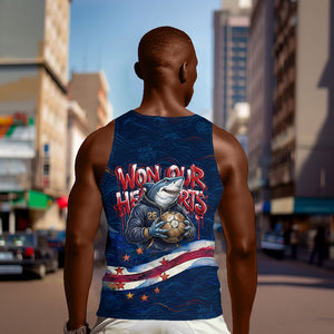 Cape Verde World Football 2026 Men Tank Top Blue Sharks Won Our Hearts - Oil Paint Style