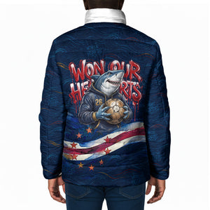 Cape Verde World Football 2026 Padded Jacket Blue Sharks Won Our Hearts - Oil Paint Style