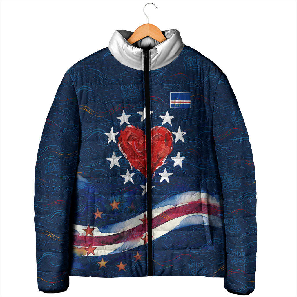 Cape Verde World Football 2026 Padded Jacket Blue Sharks Won Our Hearts - Oil Paint Style