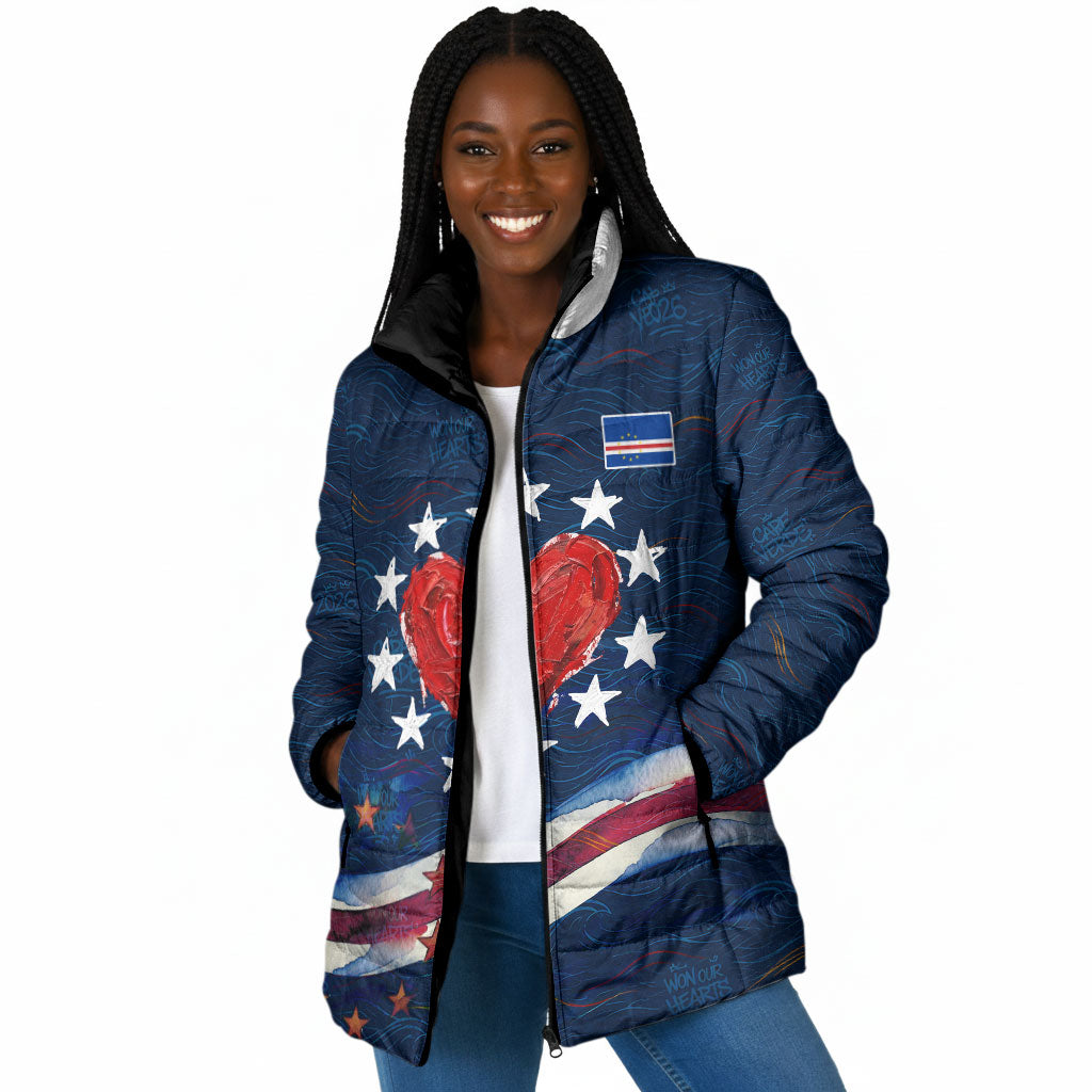 Cape Verde World Football 2026 Padded Jacket Blue Sharks Won Our Hearts - Oil Paint Style