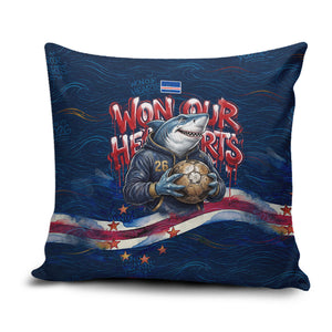 Cape Verde World Football 2026 Pillow Cover Blue Sharks Won Our Hearts - Oil Paint Style