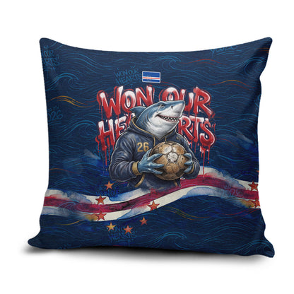 Cape Verde World Football 2026 Pillow Cover Blue Sharks Won Our Hearts - Oil Paint Style