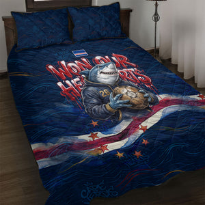 Cape Verde World Football 2026 Quilt Bed Set Blue Sharks Won Our Hearts - Oil Paint Style