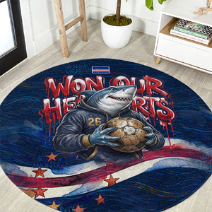 Cape Verde World Football 2026 Round Carpet Blue Sharks Won Our Hearts - Oil Paint Style
