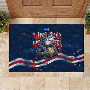 Cape Verde World Football 2026 Rubber Doormat Blue Sharks Won Our Hearts - Oil Paint Style