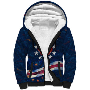 Cape Verde World Football 2026 Sherpa Hoodie Blue Sharks Won Our Hearts - Oil Paint Style