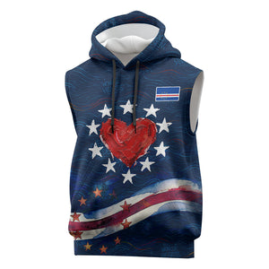 Cape Verde World Football 2026 Sleeveless Hoodie Blue Sharks Won Our Hearts - Oil Paint Style