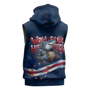 Cape Verde World Football 2026 Sleeveless Zip Hoodie Blue Sharks Won Our Hearts - Oil Paint Style