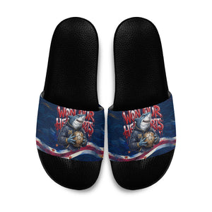Cape Verde World Football 2026 Slide Sandals Blue Sharks Won Our Hearts - Oil Paint Style