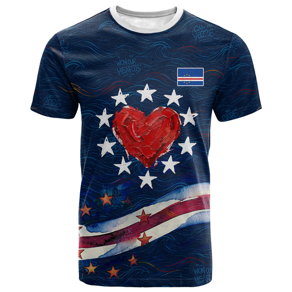 Cape Verde World Football 2026 T shirt Blue Sharks Won Our Hearts - Oil Paint Style