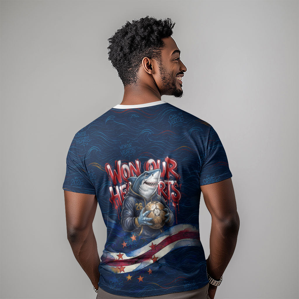 Cape Verde World Football 2026 T shirt Blue Sharks Won Our Hearts - Oil Paint Style