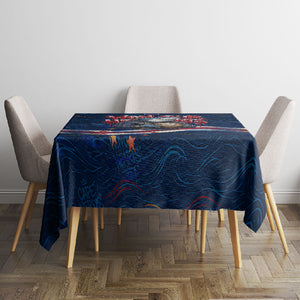 Cape Verde World Football 2026 Tablecloth Blue Sharks Won Our Hearts - Oil Paint Style