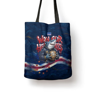 Cape Verde World Football 2026 Tote Bag Blue Sharks Won Our Hearts - Oil Paint Style