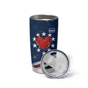 Cape Verde World Football 2026 Tumbler Cup Blue Sharks Won Our Hearts - Oil Paint Style