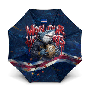 Cape Verde World Football 2026 Umbrella Blue Sharks Won Our Hearts - Oil Paint Style