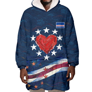 Cape Verde World Football 2026 Wearable Blanket Hoodie Blue Sharks Won Our Hearts - Oil Paint Style