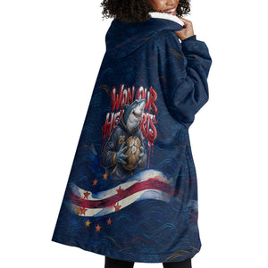 Cape Verde World Football 2026 Wearable Blanket Hoodie Blue Sharks Won Our Hearts - Oil Paint Style
