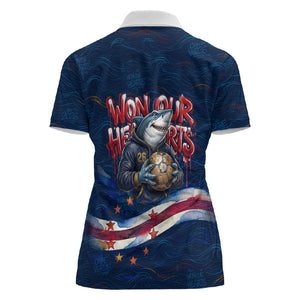 Cape Verde World Football 2026 Women Polo Shirt Blue Sharks Won Our Hearts - Oil Paint Style
