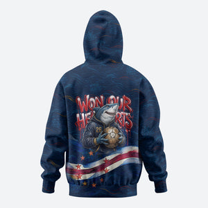 Cape Verde World Football 2026 Zip Hoodie Blue Sharks Won Our Hearts - Oil Paint Style