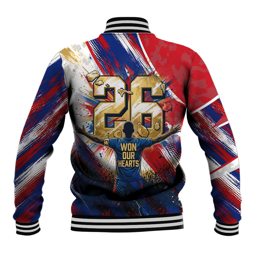 Cape Verde Football 2026 Baseball Jacket Won Our Hearts Blue Sharks Soccer Player