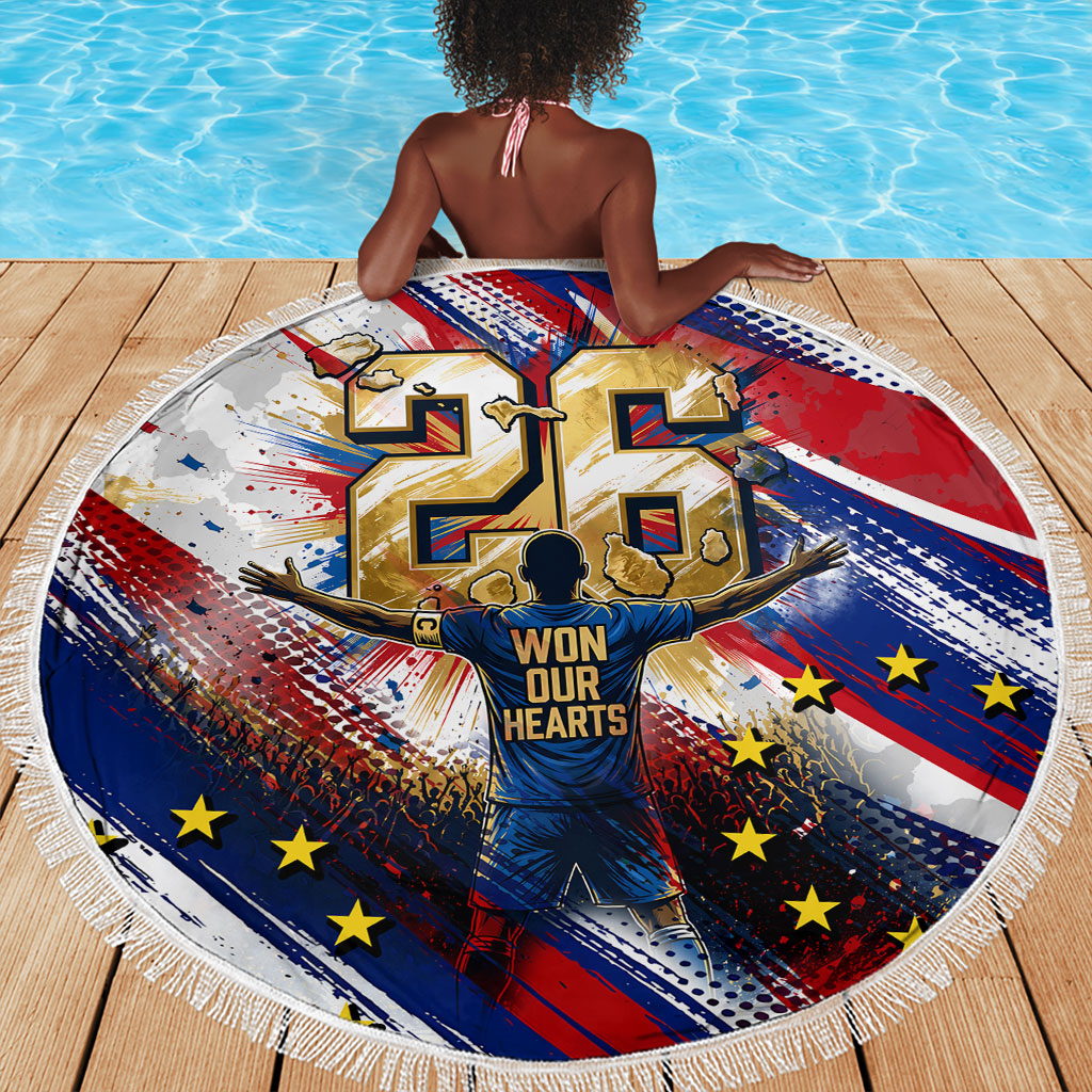 Cape Verde Football 2026 Beach Blanket Won Our Hearts Blue Sharks Soccer Player