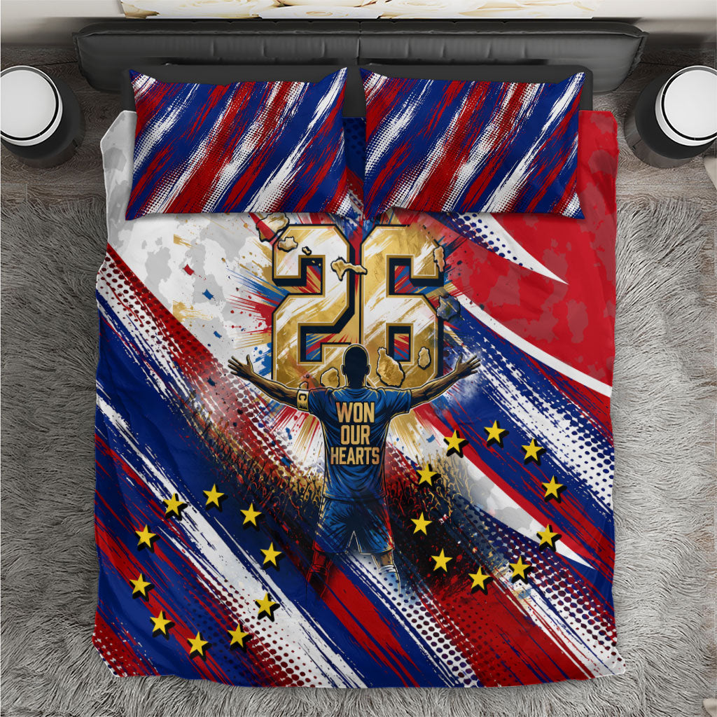 Cape Verde Football 2026 Bedding Set Won Our Hearts Blue Sharks Soccer Player