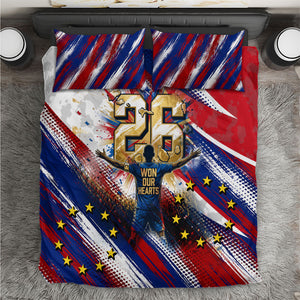Cape Verde Football 2026 Bedding Set Won Our Hearts Blue Sharks Soccer Player