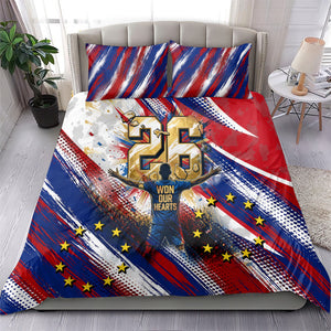 Cape Verde Football 2026 Bedding Set Won Our Hearts Blue Sharks Soccer Player