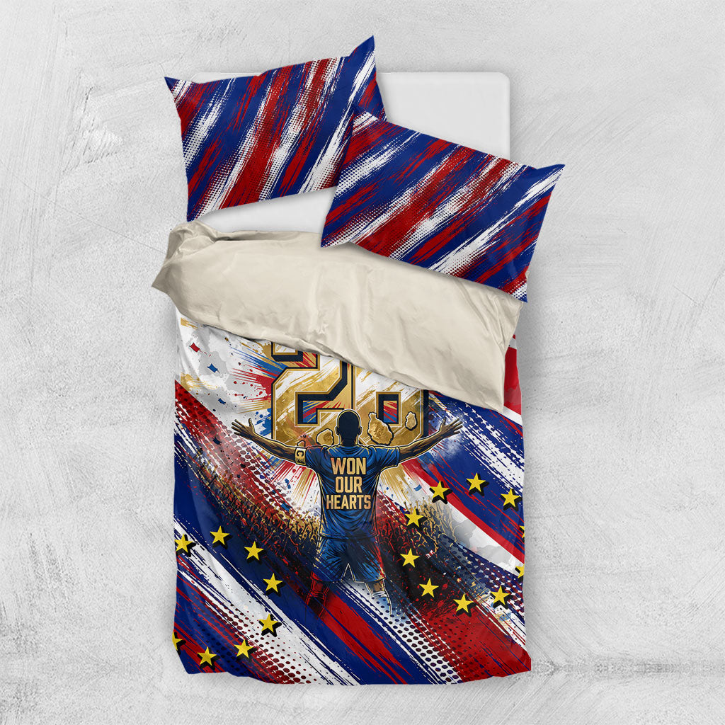Cape Verde Football 2026 Bedding Set Won Our Hearts Blue Sharks Soccer Player