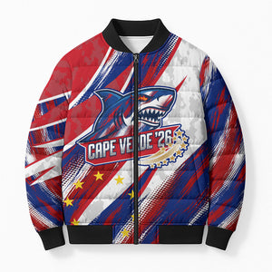 Cape Verde Football 2026 Bomber Puffer Jacket Won Our Hearts Blue Sharks Soccer Player