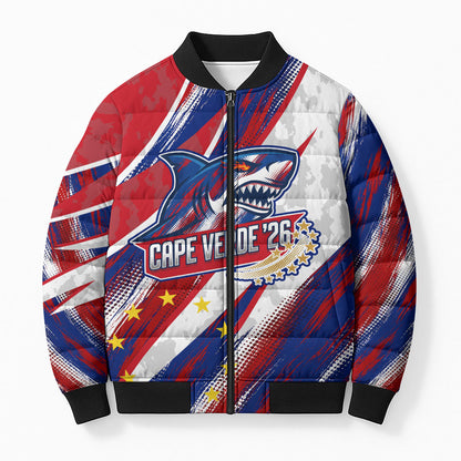 Cape Verde Football 2026 Bomber Puffer Jacket Won Our Hearts Blue Sharks Soccer Player