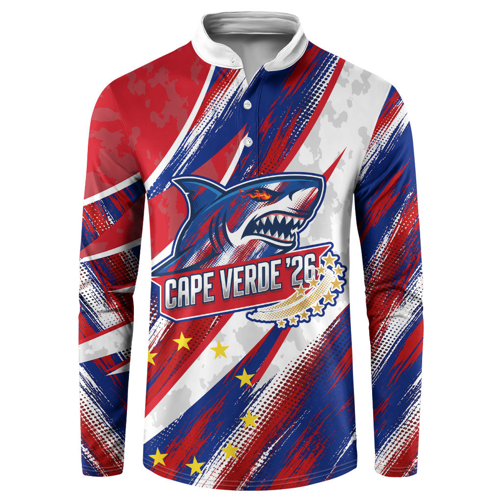 Cape Verde Football 2026 Button Sweatshirt Won Our Hearts Blue Sharks Soccer Player