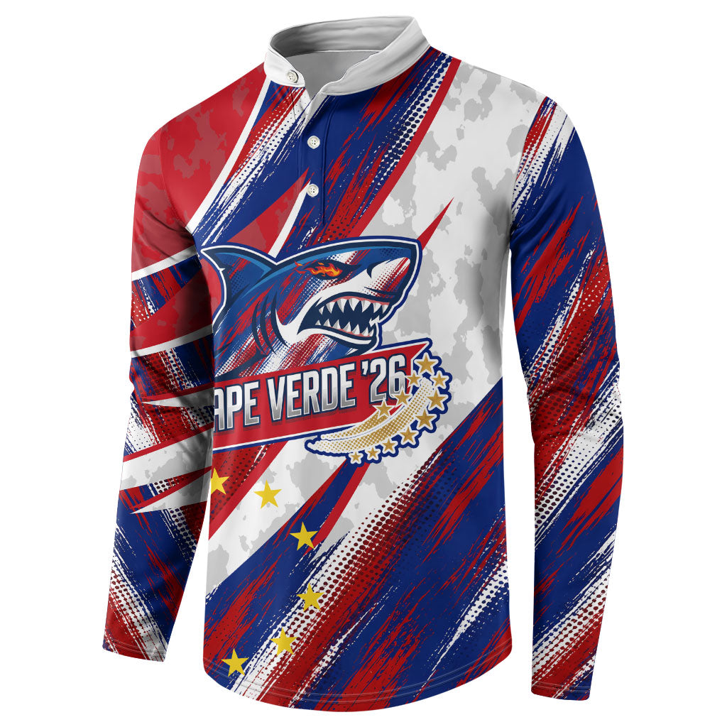 Cape Verde Football 2026 Button Sweatshirt Won Our Hearts Blue Sharks Soccer Player