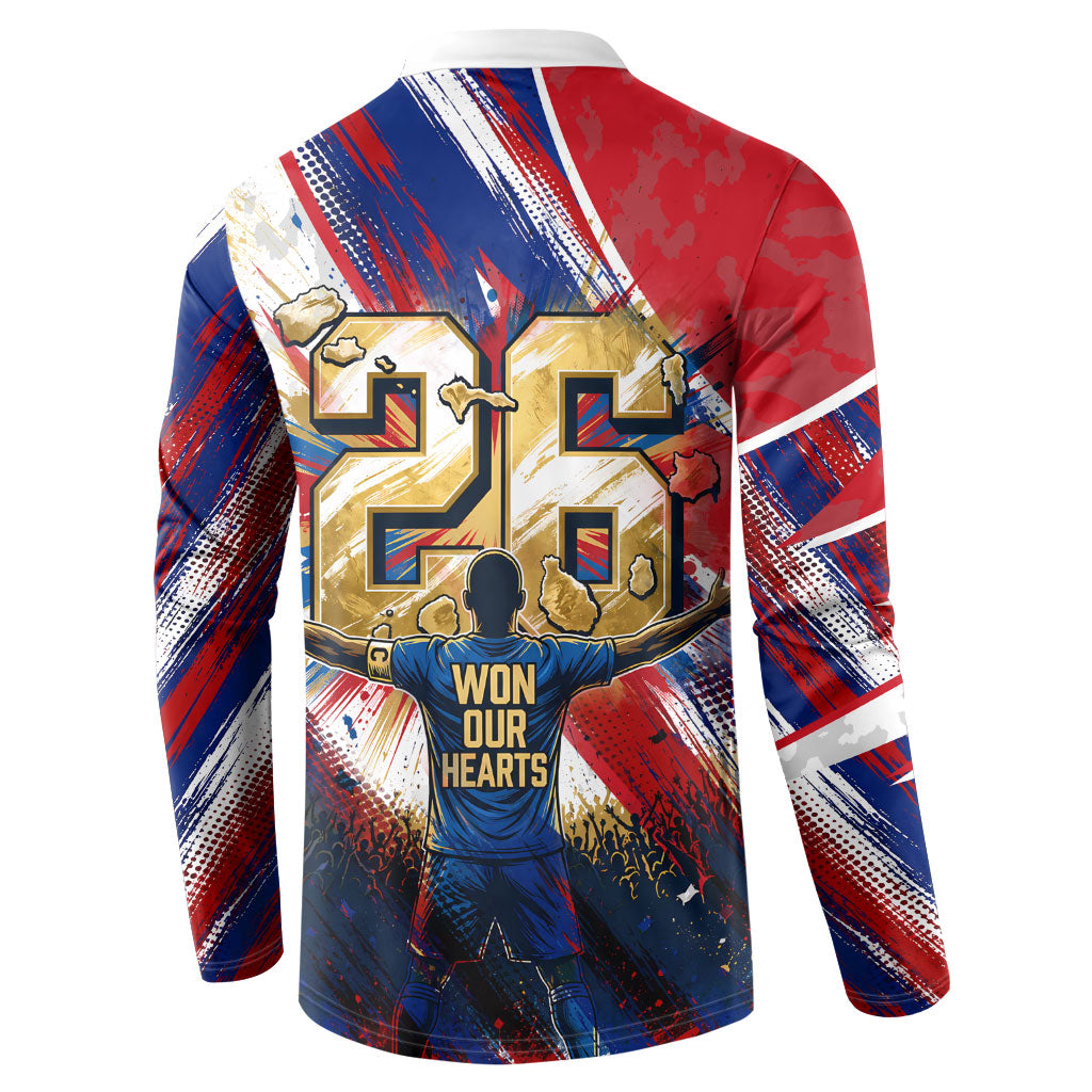Cape Verde Football 2026 Button Sweatshirt Won Our Hearts Blue Sharks Soccer Player