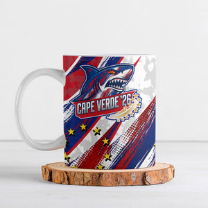 Cape Verde Football 2026 Ceramic Mug Won Our Hearts Blue Sharks Soccer Player